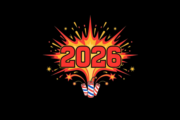 2026 New Year Fireworks T-Shirt Design: A Creative Asset