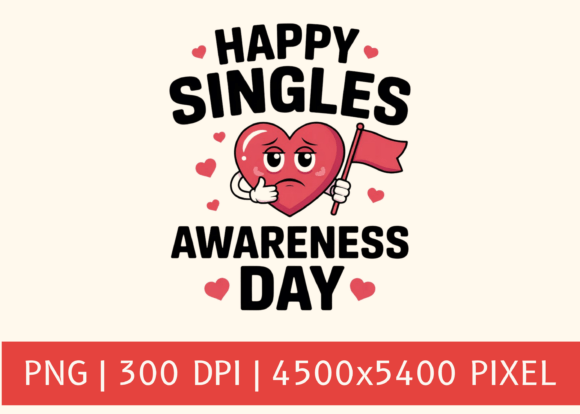 Celebrate Solo Style: Happy Singles Awareness Day PNG Design