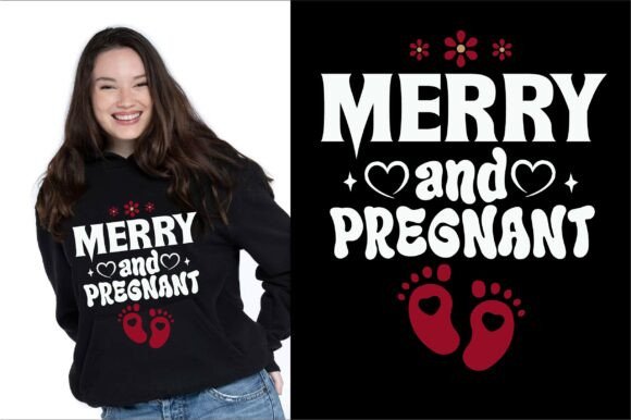 Merry and Pregnant SVG Design: Festive Family Creativity