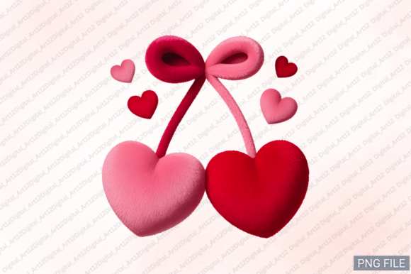 Plush Heart Cherries Embroidery Design: A Creative Asset