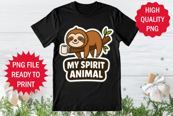Sloth is My Spirit Animal Design: A Colorful Graphic Tee Essential