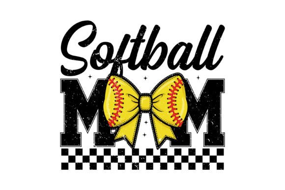 Softball Mom Yellow Bow Design: A Creative Asset
