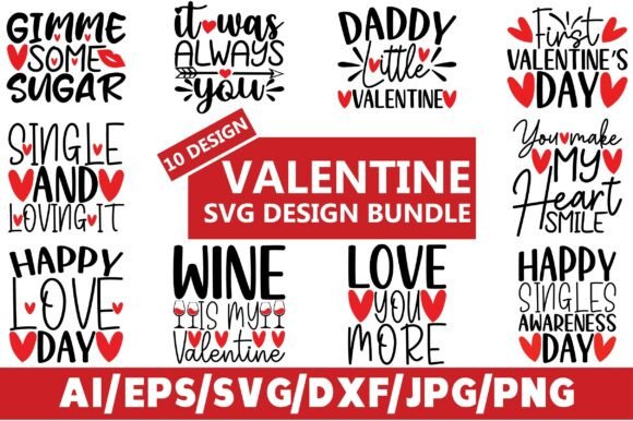 Valentine Svg Design Bundle: 10 Versatile Vector Files
